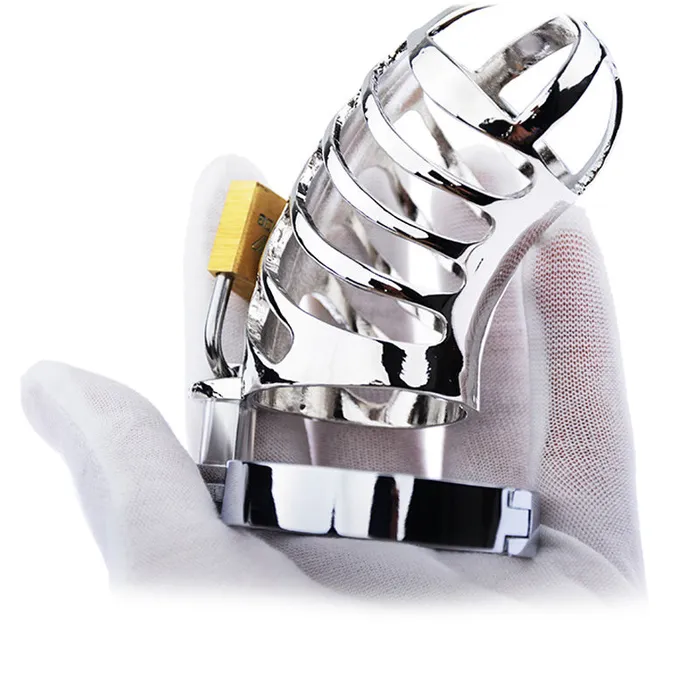 Male Sex Toys LHD LHD Stainless Steel Male Chastity Cage Penis Cage 4 Snap Ring Size