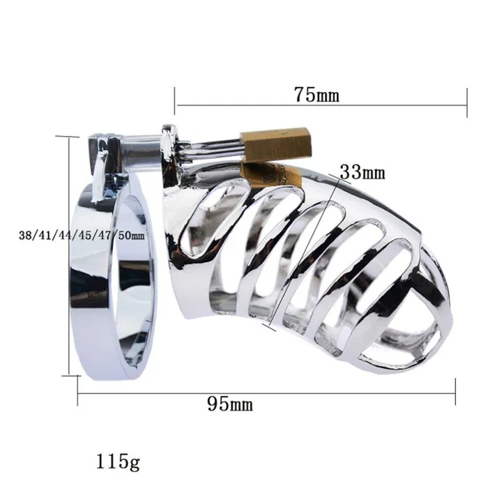 Male Sex Toys LHD LHD Stainless Steel Male Chastity Cage Penis Cage 4 Snap Ring Size
