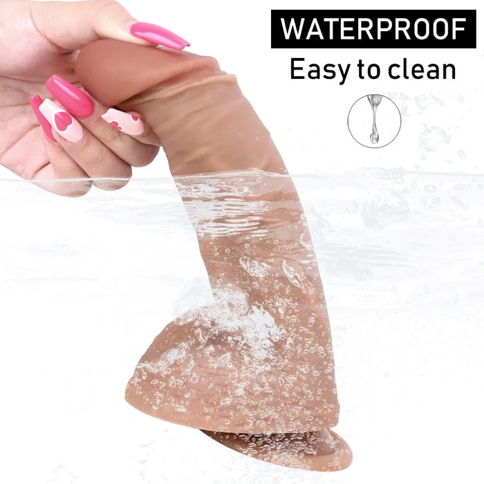 MD 787 Silicone Thick Super Realistic Dildo Brown MD Female Sex Toys