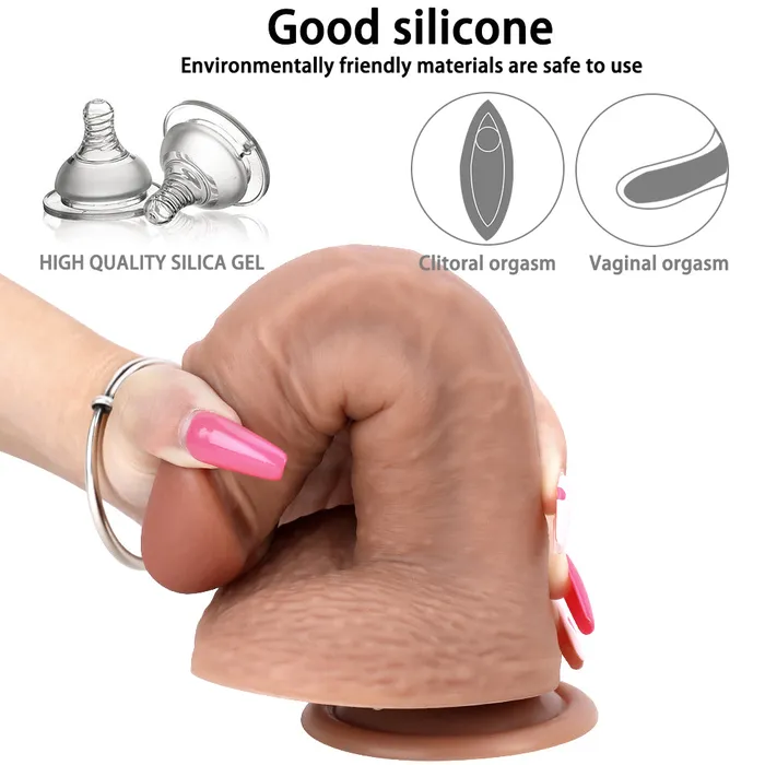 MD 787 Silicone Thick Super Realistic Dildo Brown MD Female Sex Toys
