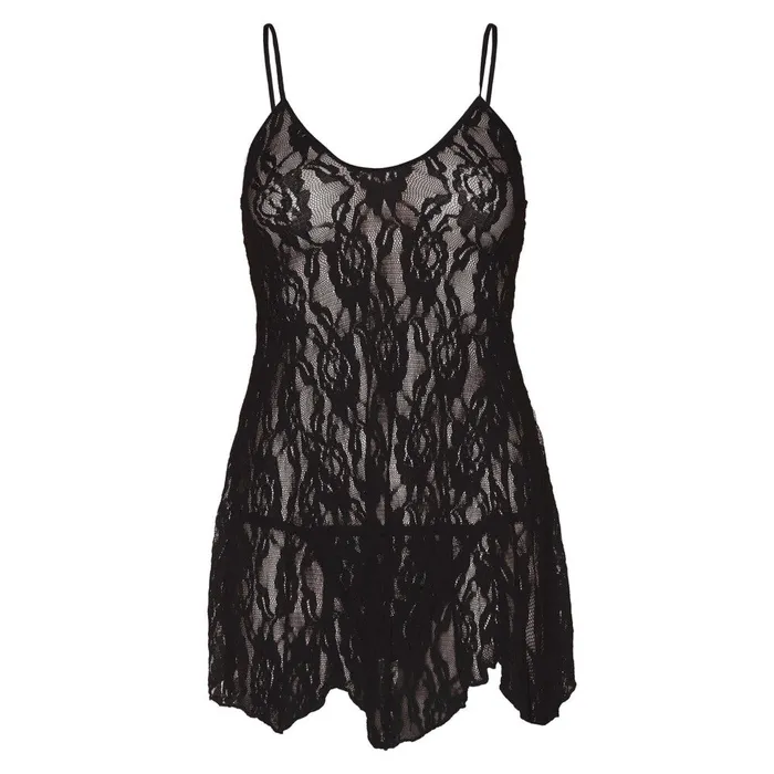 Vibrators Leg Avenue Rose Lace Flair Chemise Black UK 14 to 18 Leg Avenue Lingerie