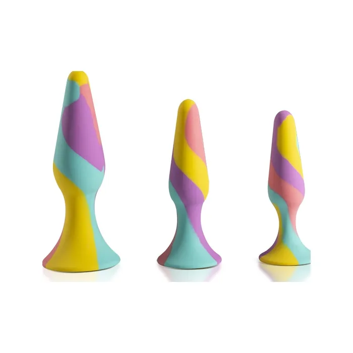 Arosum Anal Arosum TriPlugs 3 Pc Silicone Anal Training Kit Rainbow