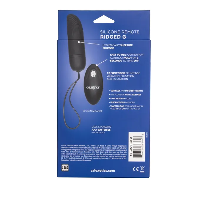 CalExotics Anal Silicone Remote Ridged G CalExotics Anal Silicone Remote Ridged G