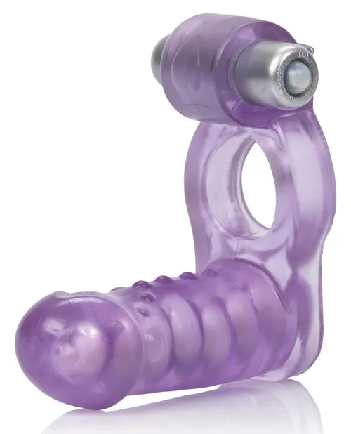 Double Diver Vibrating Enhancer Wflexible Penetrator Purple California Exotic Novelties Vibrators