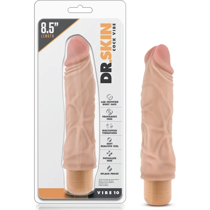 Female Sex Toys Dr Skin Dr Skin Cock Vibe 10 85in Vibrating Cock Beige