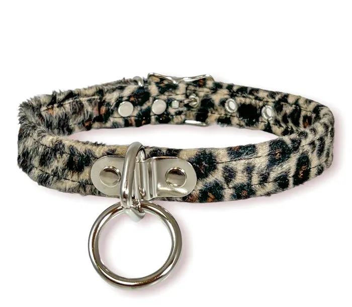Funkplus Couples Animal Print Fuzzy Choker With 1 Bondage Ring