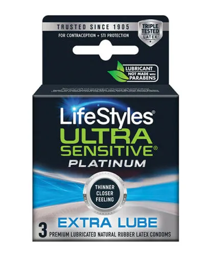 Lifestyles Ultra Sensitive Platinum Extra Lube Williams Trading Male Sex Toys Lifestyles Ultra Sensitive Platinum Extra Lube Williams Trading Male Sex Toys