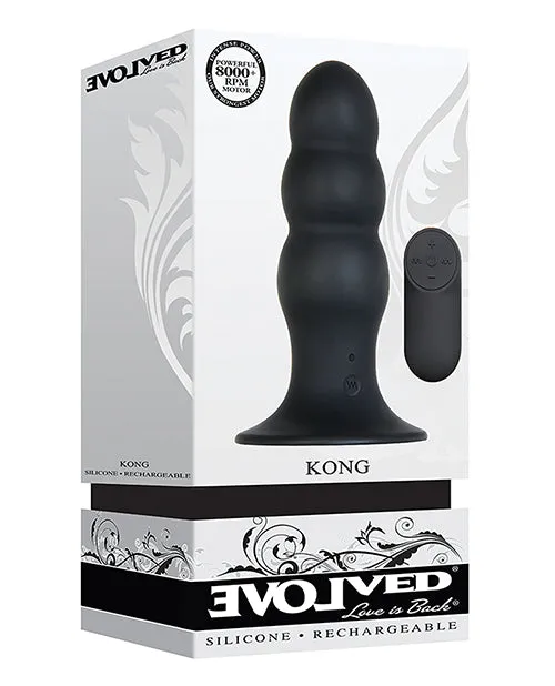 Anal Evolved Novelties INC Evolved Kong Rechargeable Anal Plug Black