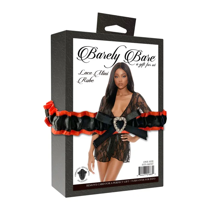 Barely Bare Lace Mini Robe Black Barely Bare Anal