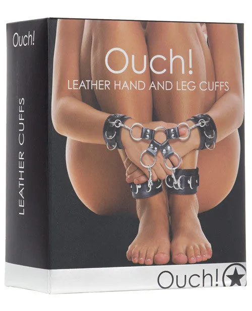 Leather Hand Leg Cuffs Ouch Restraints