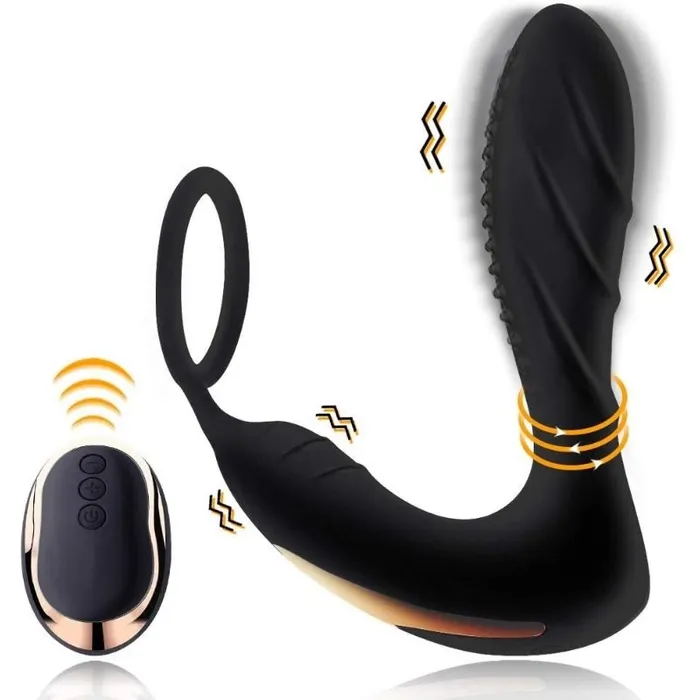 Vibration DualMotor Prostate Massager With Penis Ring Sohimi Male Sex Toys