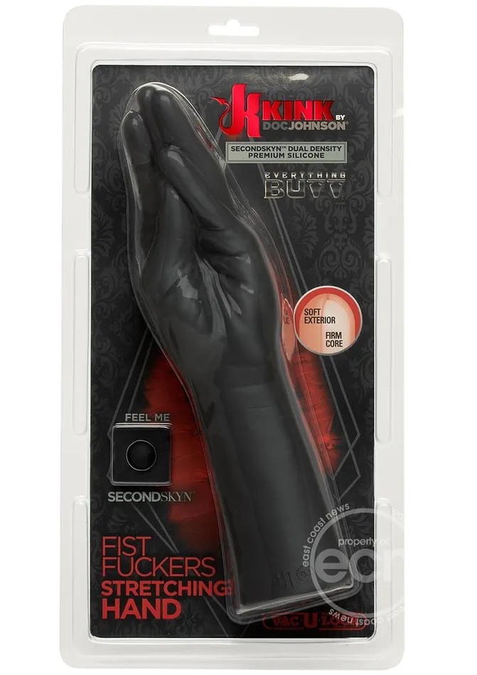 Anal Doc Johnson Kink Fist Fuckers Stretching Hand Dual Density Silicone Probe Black 115 Inch