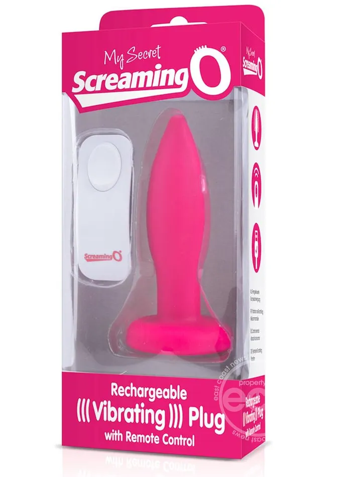 Screaming O Female Sex Toys My Secret Rechargeable Vibrating Plug With Wireless Remote Control Waterproof Pink Screaming O Female Sex Toys My Secret Rechargeable Vibrating Plug With Wireless Remote Control Waterproof Pink