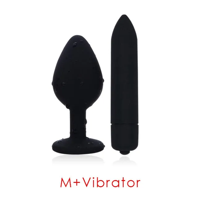 Silicone Vibrator and Crystal Butt Plug Own Pleasures Anal