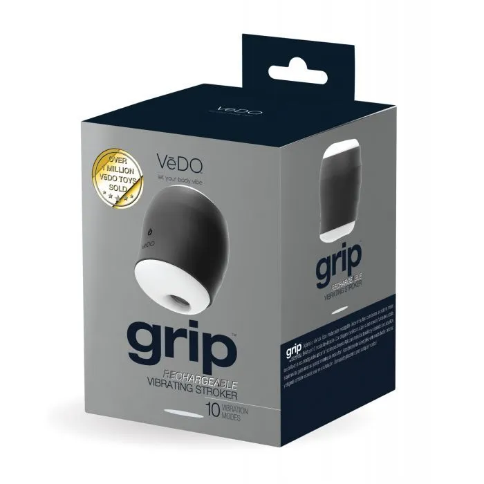 VeDO Male Sex Toys VeDO Grip Rechargeable Vibrating Sleeve Just Black