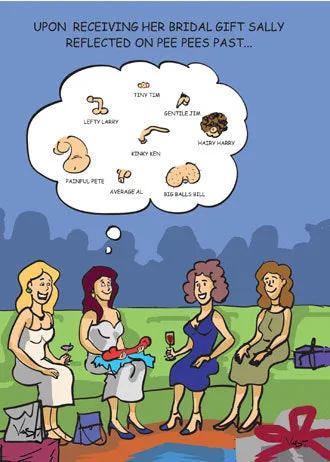 Vibrators Vash Designs Pee Pees PastFunny Bachelorette Card